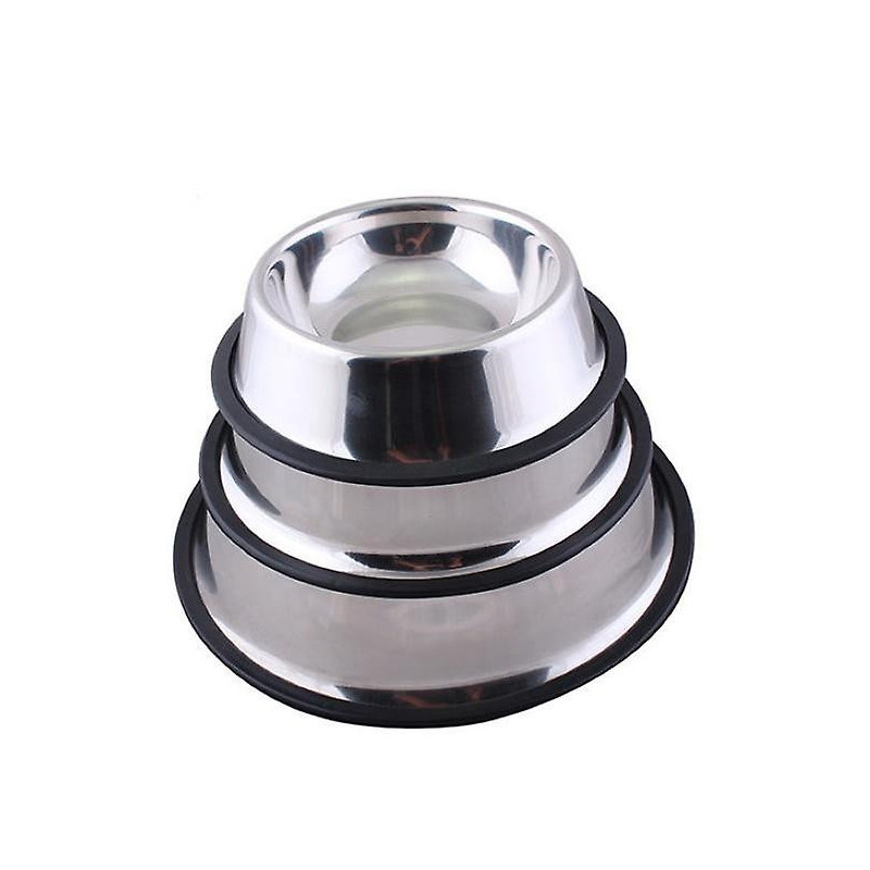 ZHOUBA 1 Pc Stainless Steel Durable Pet Dog Cat Feeding Food Non Slip Bowl Dish