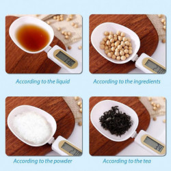 LINJOU Kitchen Portable LCD Spoon Scale for Coffee Baking Cooking Spices Flour 500g/0.1g (White) LINJOU Kitchen Portable LCD Spoon Scale for Coffee Baking Cooking Spices Flour 500g/0.1g (White)