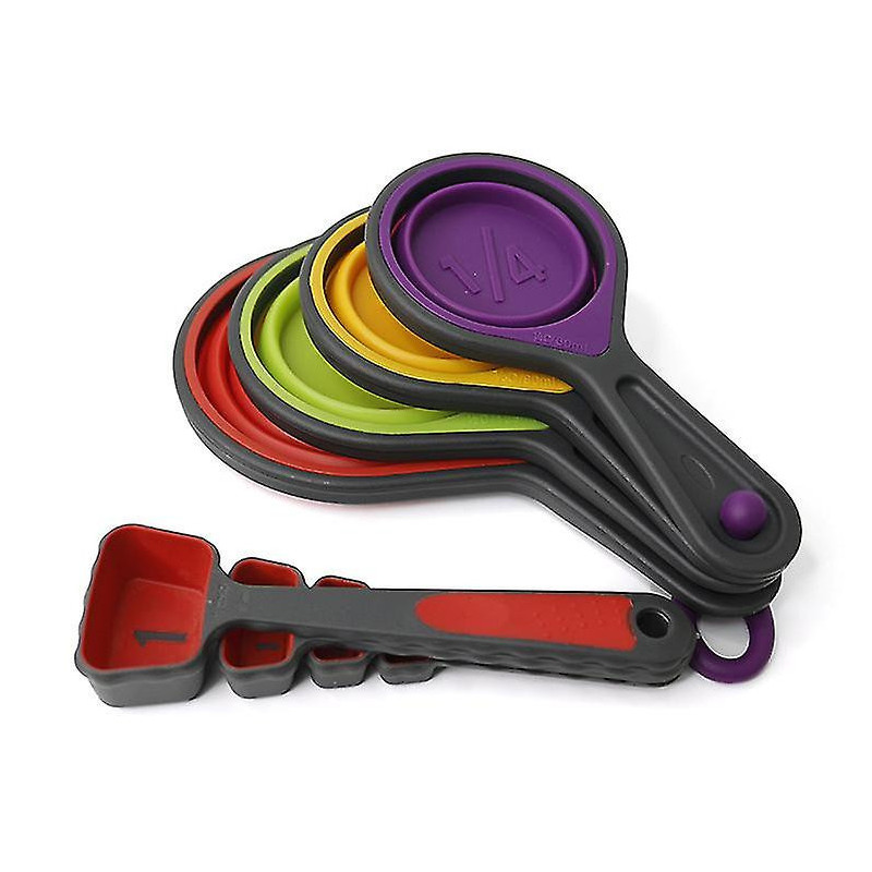 Foldable Silicone Soft Measuring Cups And Spoons, 8-piece Portable Food Grade Silicone Measuring Cups For Liquid [...]