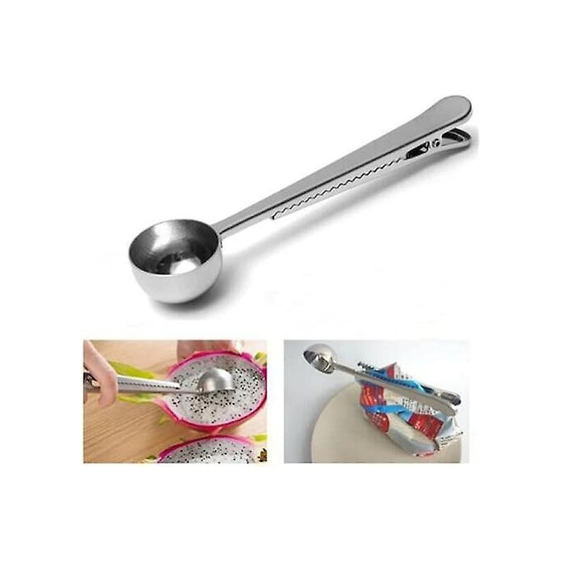 Coffee Scoop Clip Stainless Steel Tablespoon Coffee Spoon With Long Handle Multifunction Sealing Bag Clip For Tea [...]