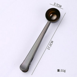 2 en 1 Acier inoxydable Café Cuillère Cuillère Clip d’étanchéité Argent Accessoires de cuisine avec clip [...]