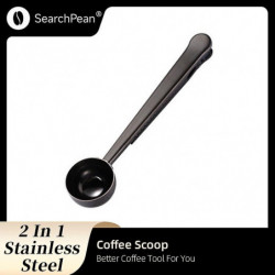 2 en 1 Acier inoxydable Café Cuillère Cuillère Clip d’étanchéité Argent Accessoires de cuisine avec clip [...]