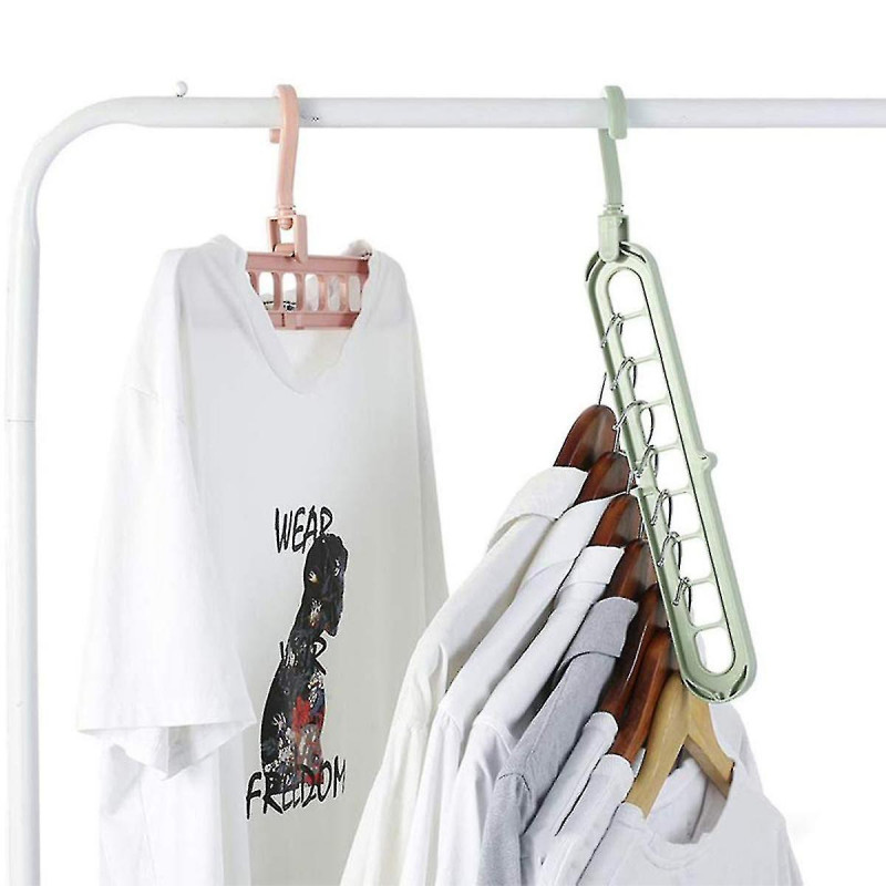 Space Saving Hangers, 4 Pcs Rotate Anti Skid Clothes Organizer(4 Colors)