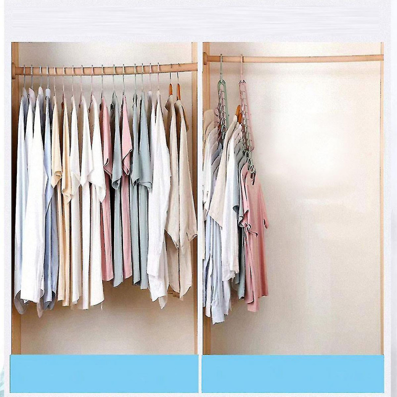 Space Saving Hangers, 4 Pcs Rotate Anti Skid Clothes Organizer(4 Colors)