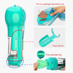 3 In 1 pet dog water cup multi-purpose portable for small large dog outdoor travel drink water bottle+poop shovel [...]
