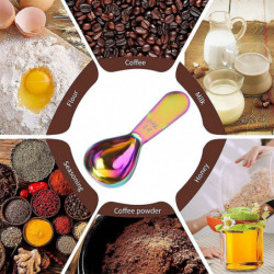 Measuring Spoon Stainless Steel Coffee Powder Teaspoon Food Scale Scoop Kitchen Baking Tool, 2T, Col