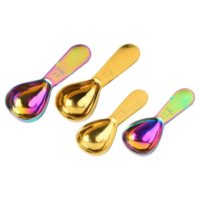 Measuring Spoon Stainless Steel Coffee Powder Teaspoon Food Scale Scoop Kitchen Baking Tool, 2T, Col