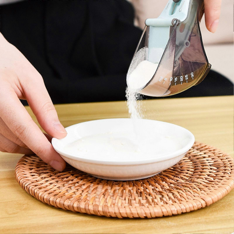 Pet Food Measuring Scoop with Scale Precise Control Adjustable Pet Food Measuring Cup Pet Food Scoop for Dogs Cats