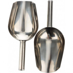 2 Pcs Dog Food Scoop Stainless Steel Feed Scooper For Home Pet Food (1 1/2 Cup, 12-ounce) - -