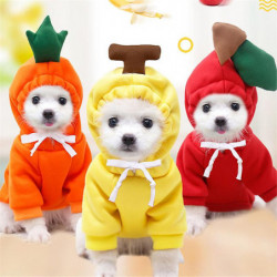Polaire chaude Vêtements d’hiver pour animaux de compagnie Pomme Banane Carotte Fruit Cartoon Vêtements pour [...]