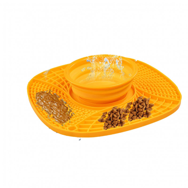 Foldable Pet Slows Feeder Bowls​ Multi-Purpose Dog Feeding Training Toy for Puppy Kittens
