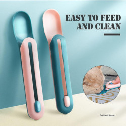 Long Handle Cat Feeders Prevent Accidental Ingesting Food Can Spoon for Indoors