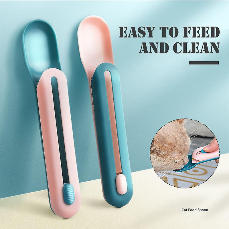 Long Handle Cat Feeders Prevent Accidental Ingesting Food Can Spoon for Indoors
