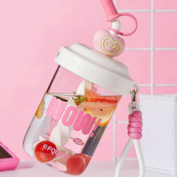 Stirring Cup Student White Collar Coffee Protein Powder Plastic Water Cup Cute Handheld Large Capacity Straw Cup [...]