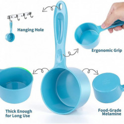 Food Scoop Dog Cat Food Scoop Ice Scoop Flour Scoop Candy Scoops Dry Measuring Cup Plastic Scoop Blue S