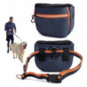 Sac de nourriture pour chien de dressage, sac de marche portable à fermeture automatique avec sangle réglable - bleu