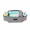 Multifunctional Stroller Hanging Bag Storage Bag Milk Bottle Water Cup Storage Bag, 1 Piece, Gray + Blue