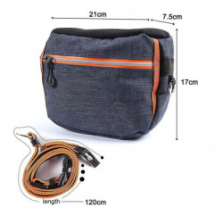 Sac de nourriture pour chien de dressage, sac de marche portable à fermeture automatique avec sangle réglable - bleu