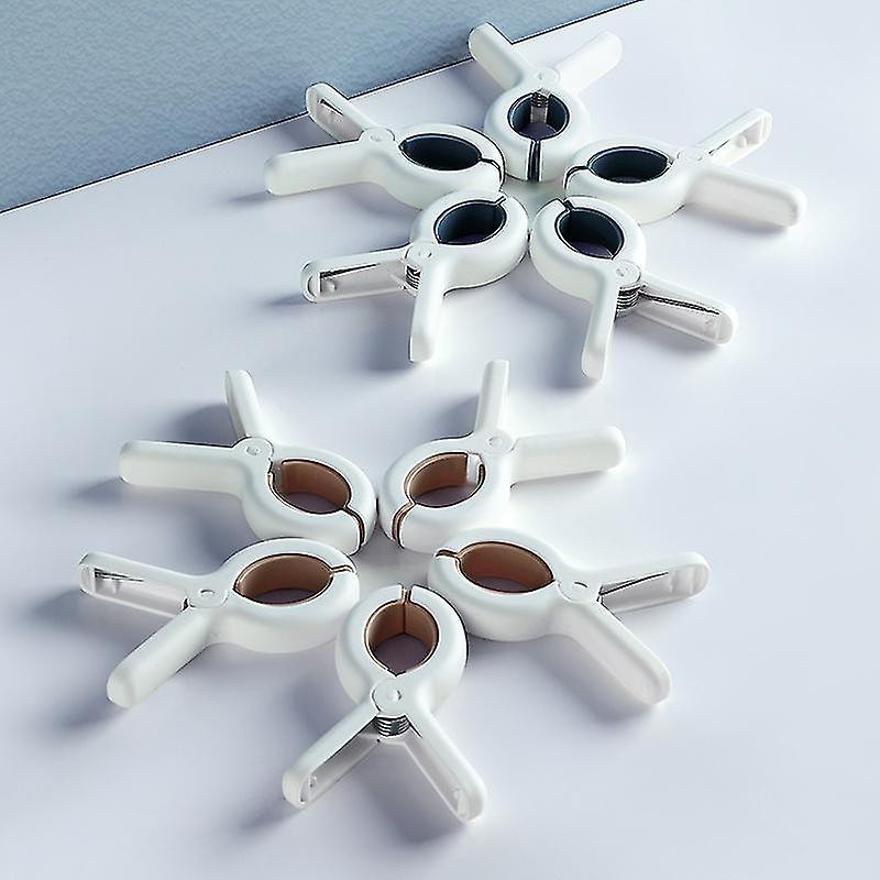 Quilt Clip, Towel Clip, Plastic Clothes Dryer, Folder, Food Bag Clip (3 Pcs, Blue And White) Yu