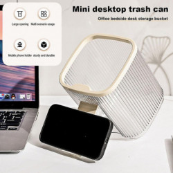 Fashion Mini Desktop Trash Large Opening Mulitpurpose Trash Holder For Living Room