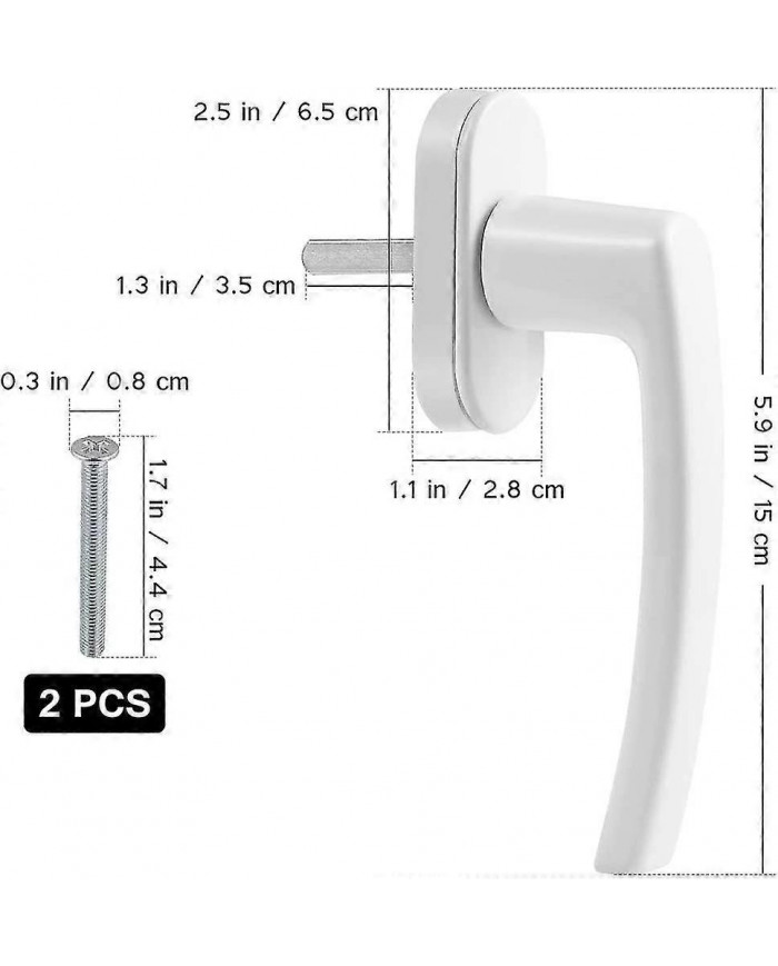 Poignée De Porte Et De Fenêtre En Pvc, Blanc TY