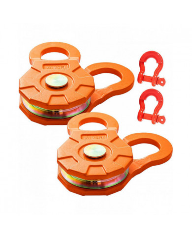 Poulie d’arrachement, limite de charge de travail de 11T/25 000 lb, poulie de treuil robuste pour corde [...]