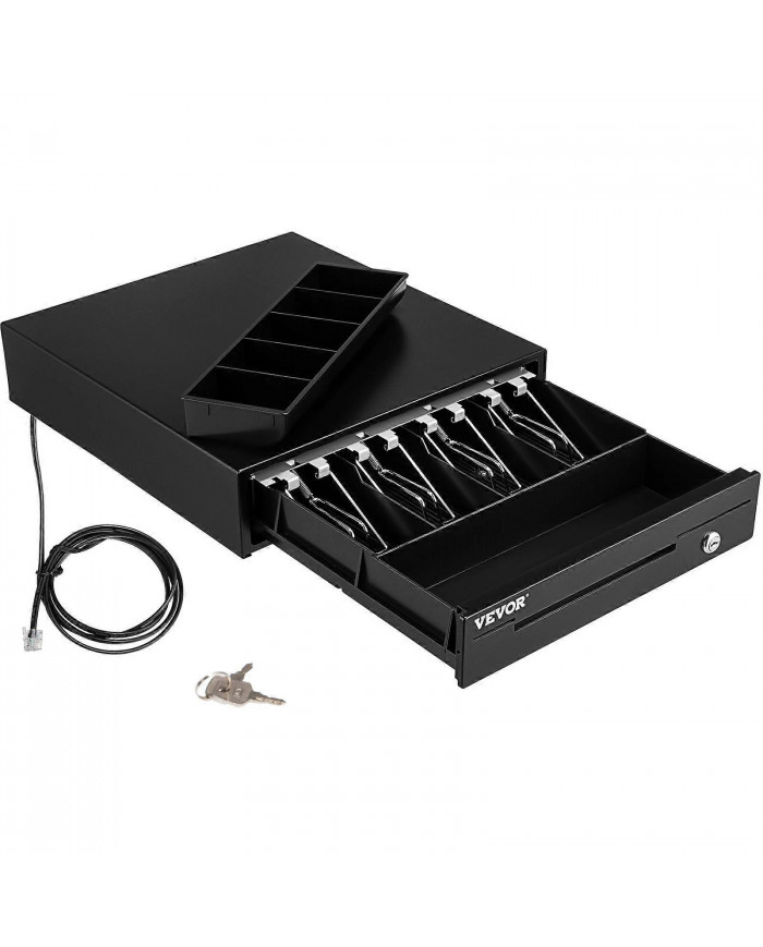 Tiroir-caisse, 13 po, 12 V, pour système de point de vente avec plateau de caisse à 4 billets et 5 pièces, [...]