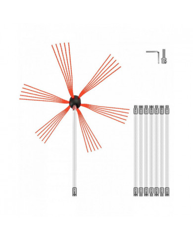 26FT / 8M Ramoneur Brosse Ramonage Kit de Ramonage Nylon 8 Tiges