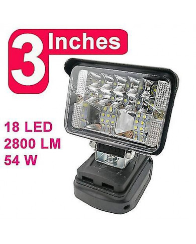 Led Work Lights lampe de poche pour Makita 18V Bl1840 Bl1850 Li-ion Batterie Spotlight