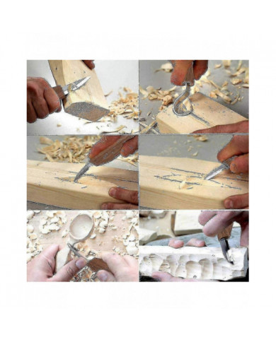 10pcs Acier au carbone Outils de sculpture sur bois Ensemble d’outils de sculpture en bois avec couteau à crochet [...]