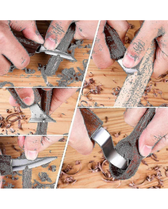 10pcs Acier au carbone Outils de sculpture sur bois Ensemble d’outils de sculpture en bois avec couteau à crochet [...]