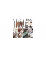 10pcs Acier au carbone Outils de sculpture sur bois Ensemble d’outils de sculpture en bois avec couteau à crochet [...]
