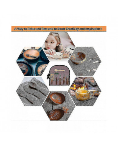 10pcs Acier au carbone Outils de sculpture sur bois Ensemble d’outils de sculpture en bois avec couteau à crochet [...]