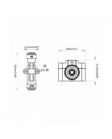 1/4 « Capteur de débit d’eau Débitmètre de débit de qualité alimentaire Compteur de fluide pour purificateur
