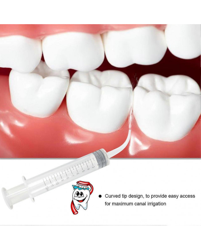 10pcs 12ml Disposable Dental Syringe Transparent Elbow Syringe Teeth Washing Tool Dental Irrigation Liquid [...]