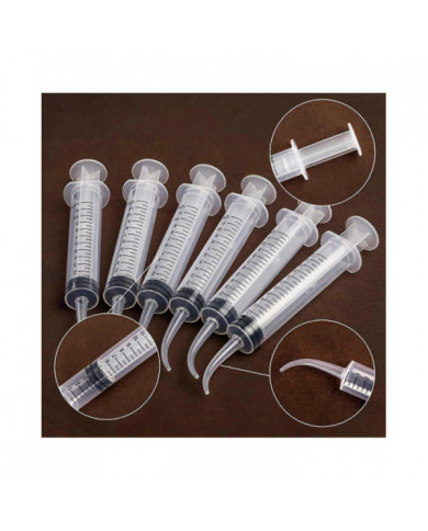 10pcs 12ml Disposable Dental Syringe Transparent Elbow Syringe Teeth Washing Tool Dental Irrigation Liquid [...]