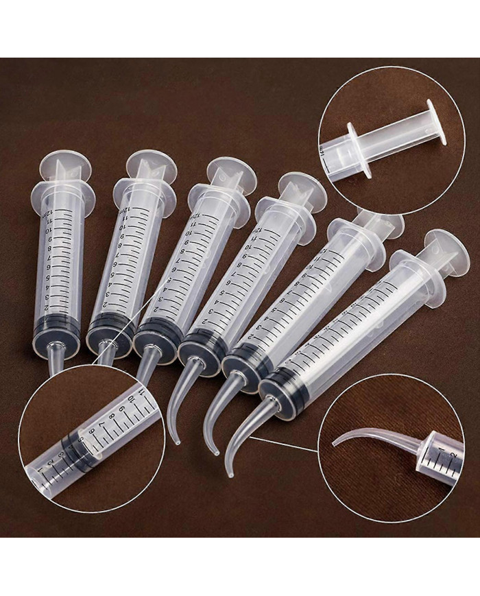 10pcs 12ml Disposable Dental Syringe Transparent Elbow Syringe Teeth Washing Tool Dental Irrigation Liquid [...]