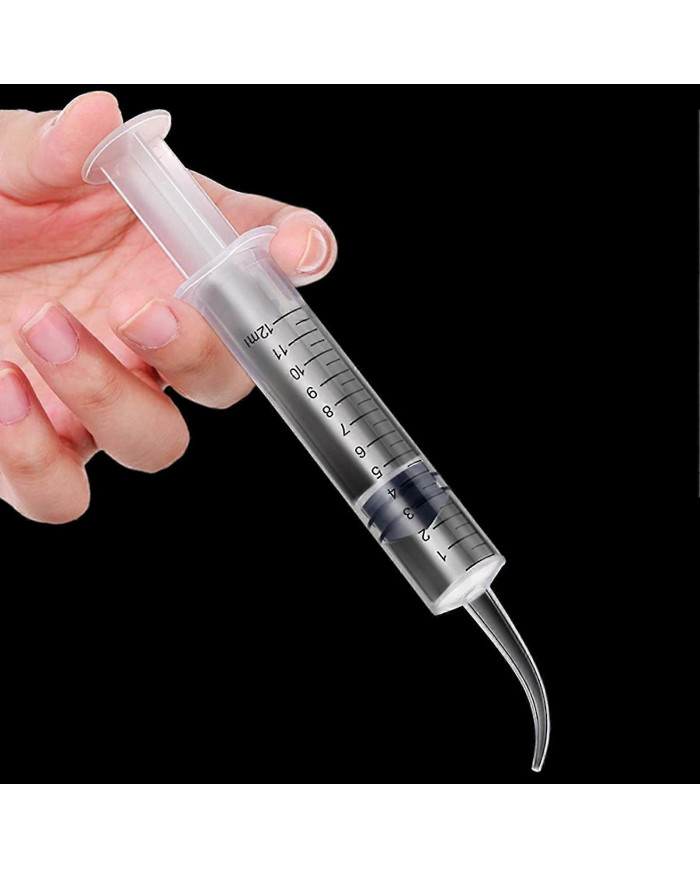 10pcs 12ml Disposable Dental Syringe Transparent Elbow Syringe Teeth Washing Tool Dental Irrigation Liquid [...]
