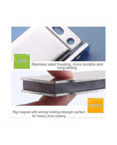 28kg magnétique fort magnétique porte de placard aimant 2 pièces en acier inoxydable magnétique poignées de porte [...]