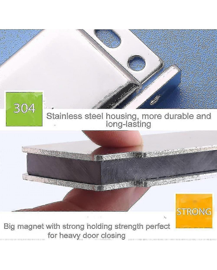 28kg magnétique fort magnétique porte de placard aimant 2 pièces en acier inoxydable magnétique poignées de porte [...]