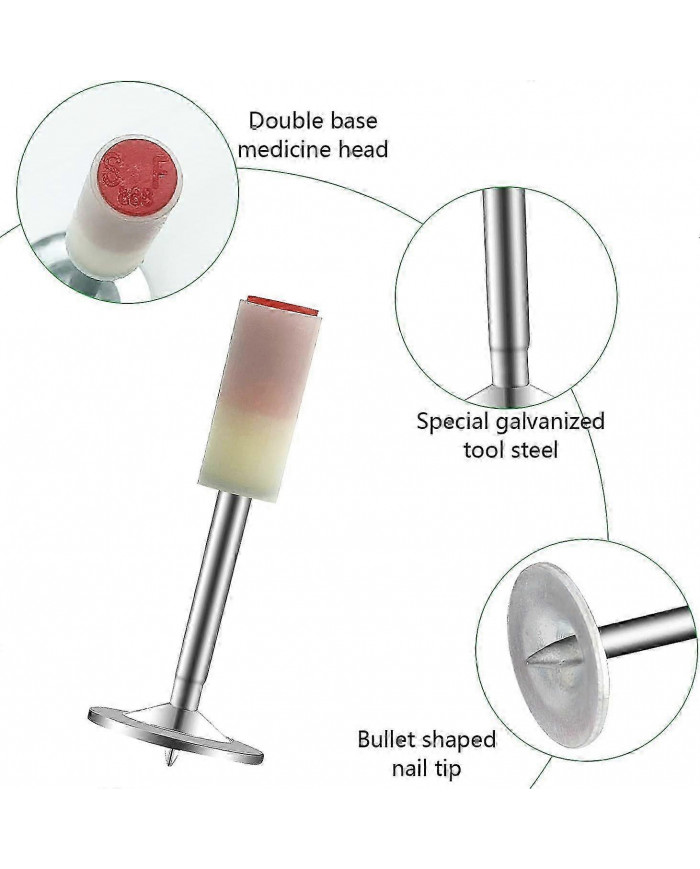 200 PCS Round Steel Nails 7.3mm, Mini Hand Nailer Nailer Accessories, Concrete Wall Fixtures