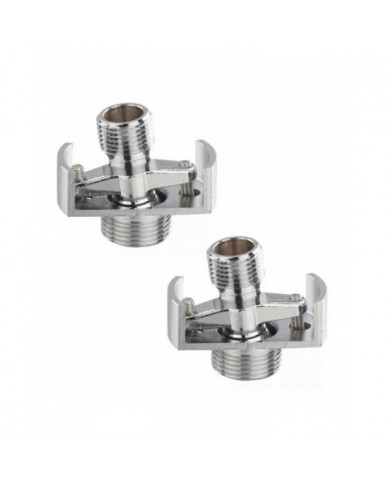 2x Réglage De L’Angle De Tuyau D’Admission Pomme de Douche En Cuivre Incliné Pied Courbé Coin Vis Excentrique