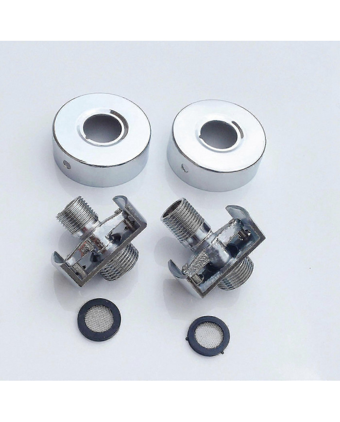 2x Réglage De L’Angle De Tuyau D’Admission Pomme de Douche En Cuivre Incliné Pied Courbé Coin Vis Excentrique