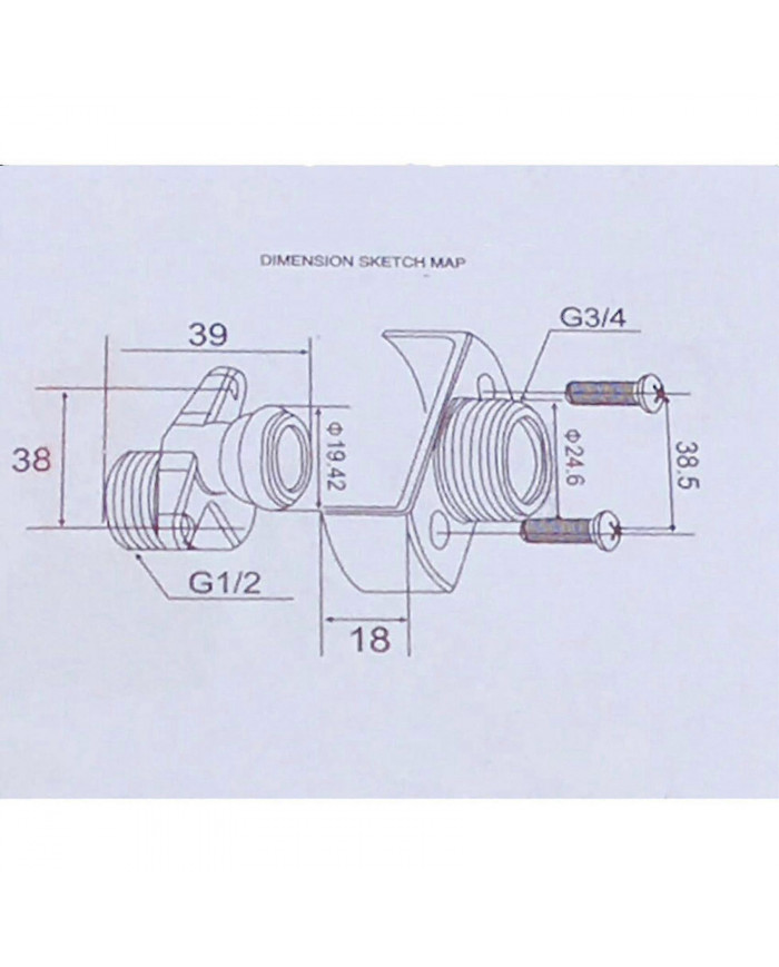 2x Réglage De L’Angle De Tuyau D’Admission Pomme de Douche En Cuivre Incliné Pied Courbé Coin Vis Excentrique