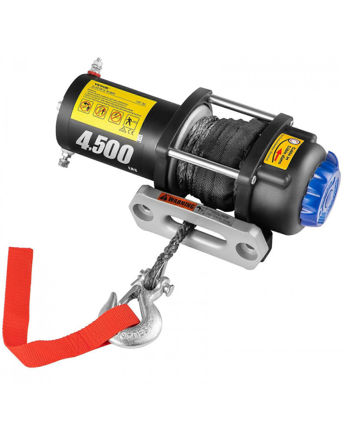 Treuil électrique 4500LB 12V Corde Synthétique Sans Fil Romote 4x4 Récupération ATV