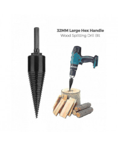 Foret de bois de chauffage industriel Cône en bois Tige hexagonale Fendeuse de bûches en bois Fendeuse à vis de [...]