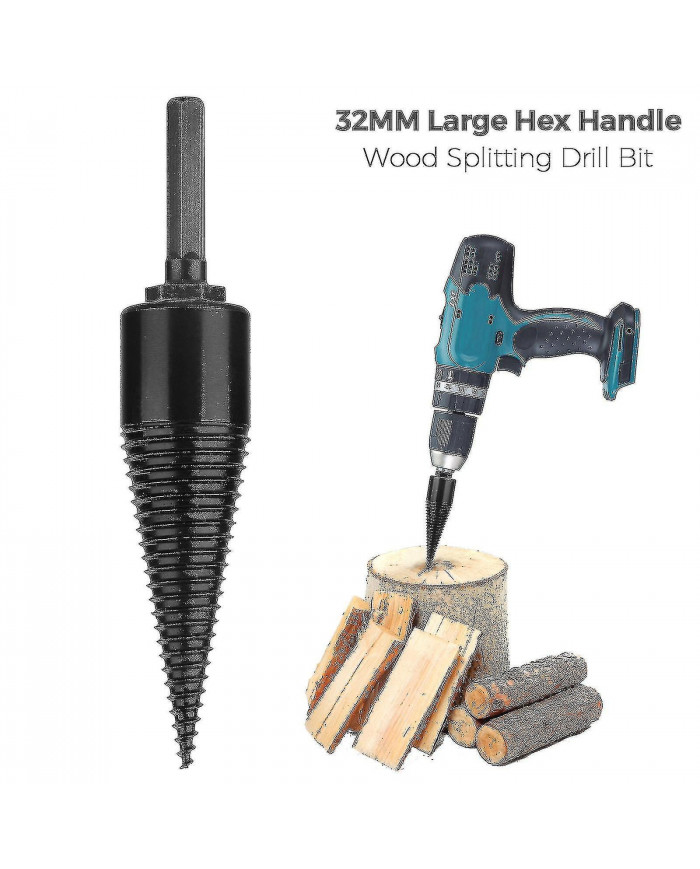 Foret de bois de chauffage industriel Cône en bois Tige hexagonale Fendeuse de bûches en bois Fendeuse à vis de [...]