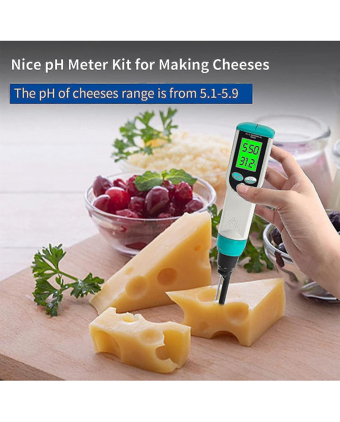 Ph mètre avec testeur de ph alimentaire atc, ph mètre numérique étanche avec haute précision ph / temperatur