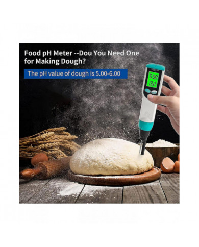 Ph mètre avec testeur de ph alimentaire atc, ph mètre numérique étanche avec haute précision ph / temperatur
