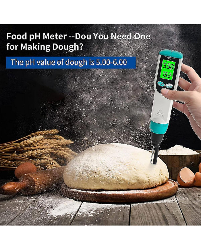 Ph mètre avec testeur de ph alimentaire atc, ph mètre numérique étanche avec haute précision ph / temperatur